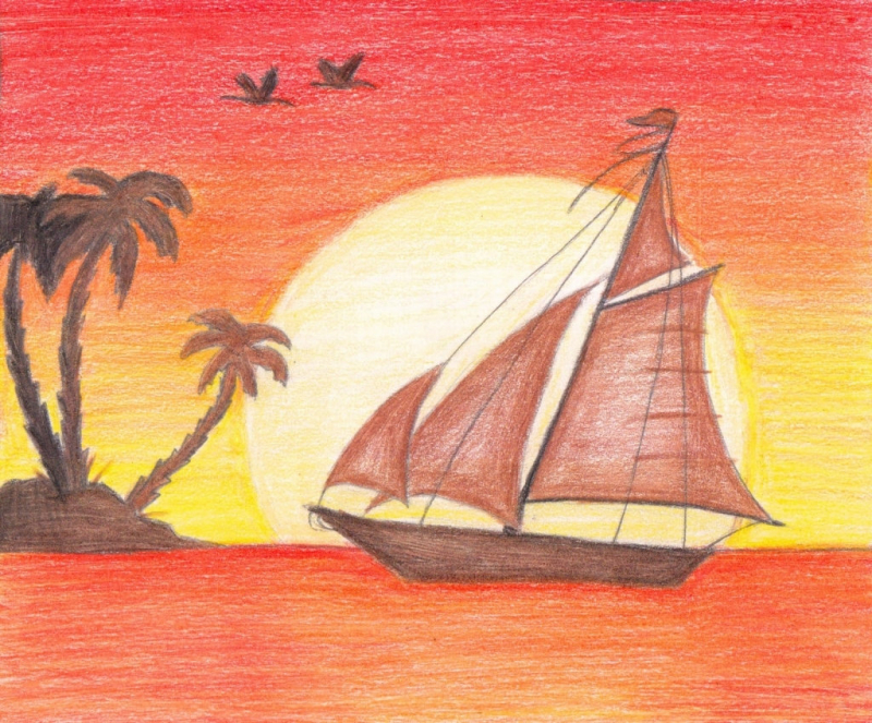 This! 29+ Hidden Facts of Sunset Sky Drawing Color Pencil? Sunset and 2